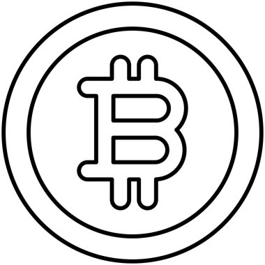 Kolayca düzenleyebilen ve düzenleyebilen Bitcoin izole edilmiş Vektör simgesi