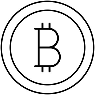 Kolayca düzenleyebilen ve düzenleyebilen Bitcoin izole edilmiş Vektör simgesi