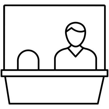 Kolayca değiştirebilen veya düzenleyebilen kasiyer izole vektör simgesi