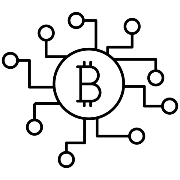 Bitcoin Nätverk Isolerad Vektor Ikon Som Lätt Kan Ändra Eller — Stock vektor