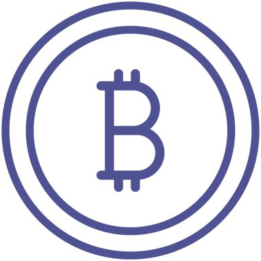 Kolayca düzenleyebilen ve düzenleyebilen Bitcoin izole edilmiş Vektör simgesi