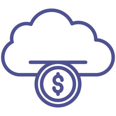 Bulut Doları İzole Vektör simgesi Kolayca değiştirilebilir veya düzenlenebilir