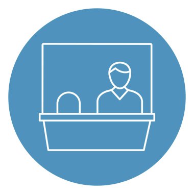 Kolayca değiştirebilen veya düzenleyebilen kasiyer izole vektör simgesi