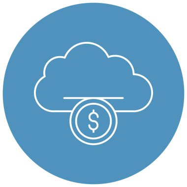 Bulut Doları İzole Vektör simgesi Kolayca değiştirilebilir veya düzenlenebilir