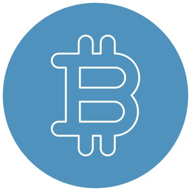 Kolayca düzenleyebilen ve düzenleyebilen Bitcoin izole edilmiş Vektör simgesi