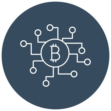 Bitcoin ağ izole edilmiş vektör simgesi kolayca düzenlenebilir ya da değiştirilebilir