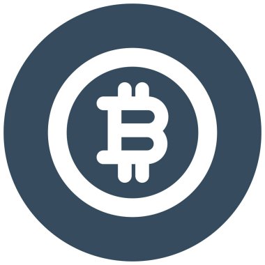 Kolayca düzenleyebilen ve düzenleyebilen Bitcoin izole edilmiş Vektör simgesi
