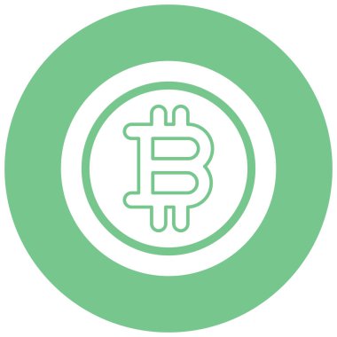 Kolayca düzenleyebilen ve düzenleyebilen Bitcoin izole edilmiş Vektör simgesi