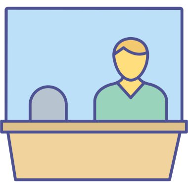 Kolayca değiştirebilen veya düzenleyebilen kasiyer izole vektör simgesi