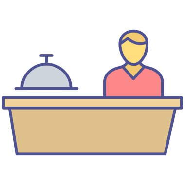 Otel yöneticisi izole edilmiş vektör simgesi kolayca düzenleyebilir veya değiştirebilir