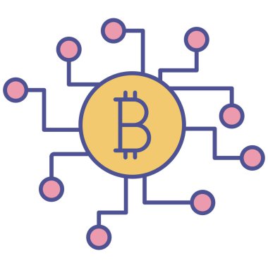 Bitcoin ağ izole edilmiş vektör simgesi kolayca düzenlenebilir ya da değiştirilebilir