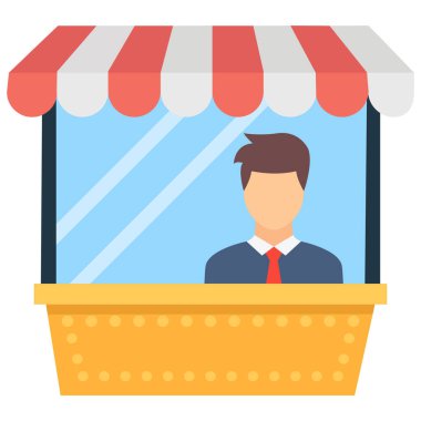 Kolayca değiştirebilen veya düzenleyebilen kasiyer izole vektör simgesi