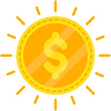Dolar sikkesi izole edilmiş vektör simgesi kolayca değiştirilebilir ya da düzenlenebilir