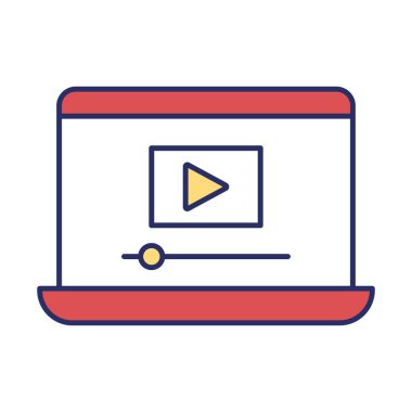 Çevrimiçi Video Akımı vektör simgesi Kolayca Düzenleyebilir ya da Değiştirebilir 