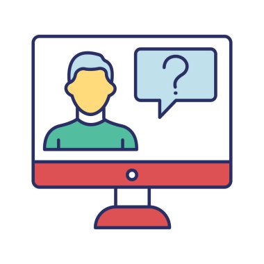 Çevrimiçi Öğretmen vektör simgesi Kolayca Değiştirebilir ya da Düzenleyebilir 