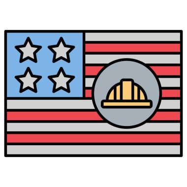 American flag  Isolated Vector Icon