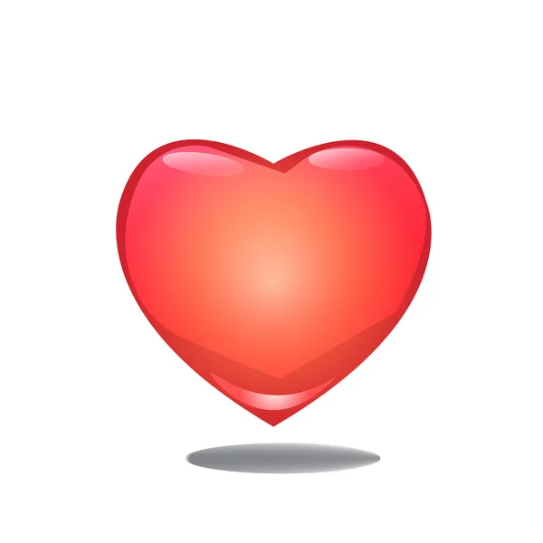 Big Red Heart, Isolated On White Background Illustration — Stockfoto