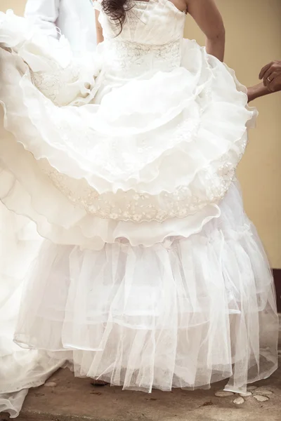 Robe de mariée gros plan — Photo