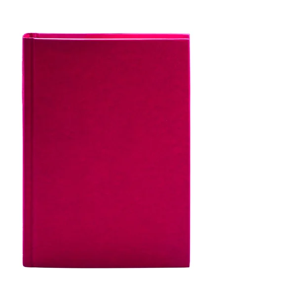 Libro de tapa dura rojo en blanco aislado sobre fondo blanco con copia — Foto de Stock