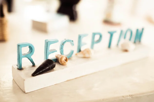 Reception table, selected focus. — Stock Photo, Image