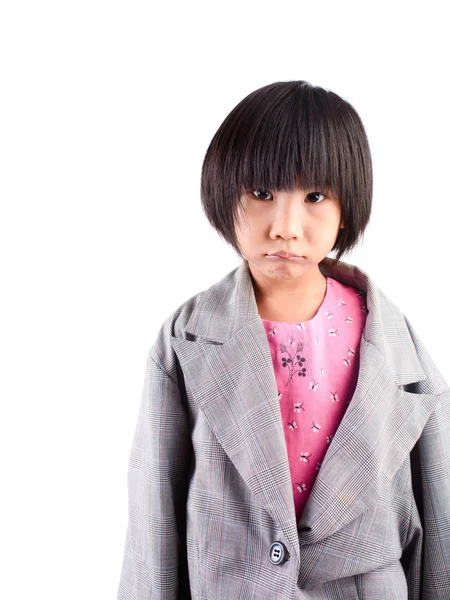 Portrait of a girl wearing oversized suit — Stock Photo, Image