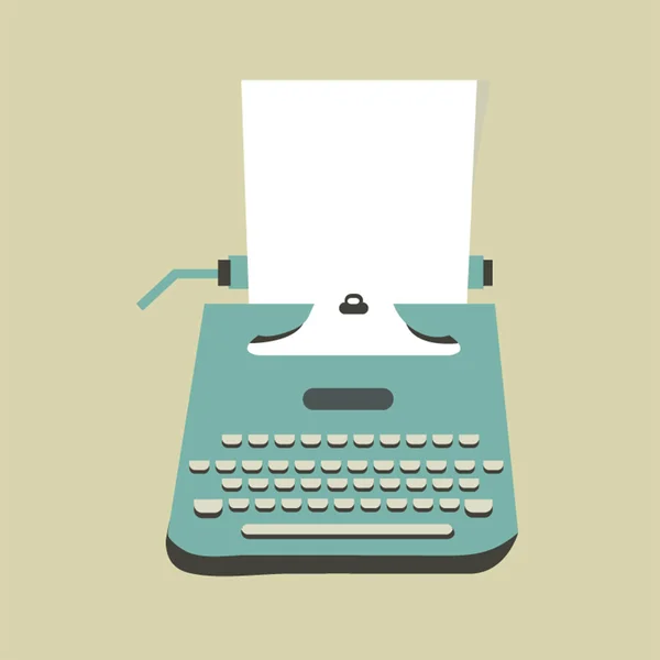 Polovině století ilustrace s retro psací stroj a list papíru — Stockový vektor