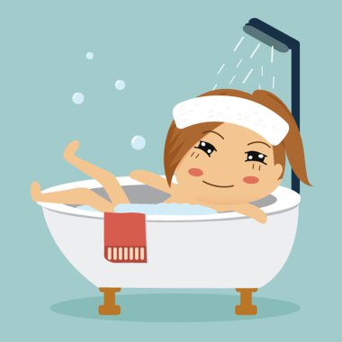 batht b, dinlenme ve bacaklarını germe rahat kadın.