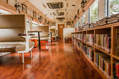 Kütüphane bogy, hua hin, Tayland eski tren tarafından yapılan tren.