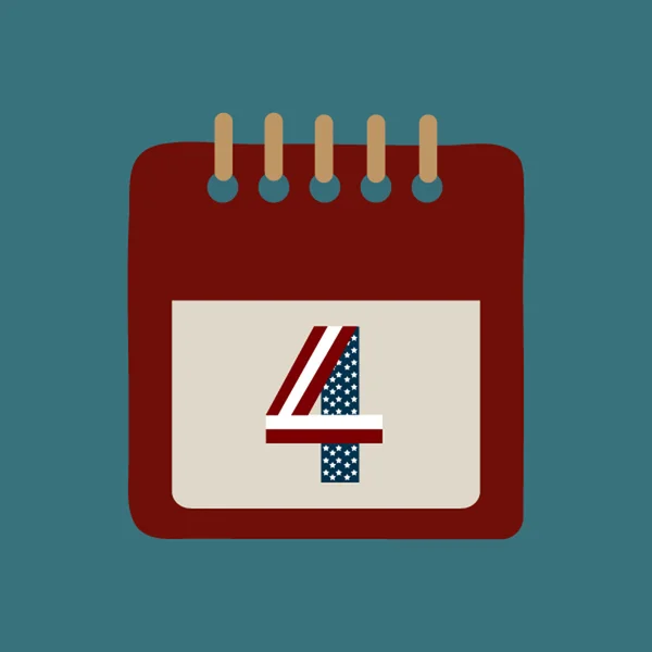 Calendario del Día de la Independencia — Vector de stock