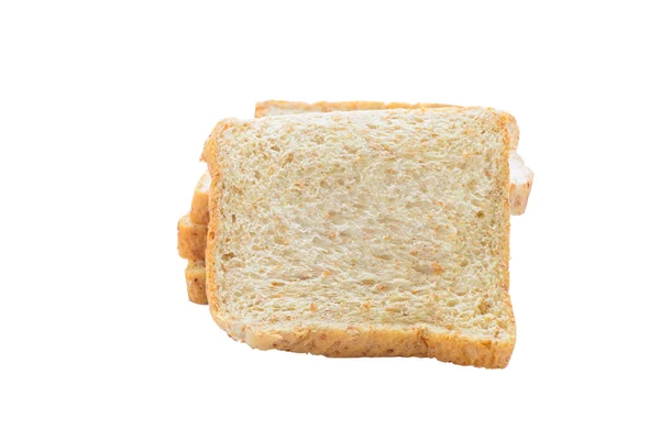 Fehér alapon izolált friss kenyérszeletek — Stock Fotó