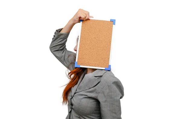 Stress kvinna med cockboard — Stockfoto