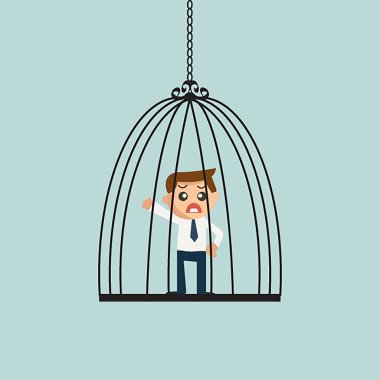 işadamı birdcase içinde sıkışmış.