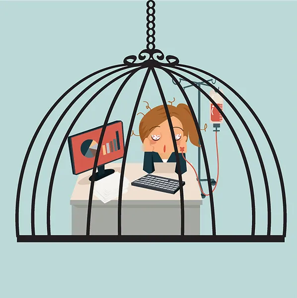 birdcase ofisinde oturuyor ve iş kadını