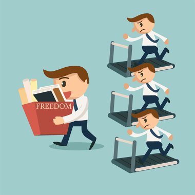 para makinesi için koşu bandı üzerinde çalışan businessmans
