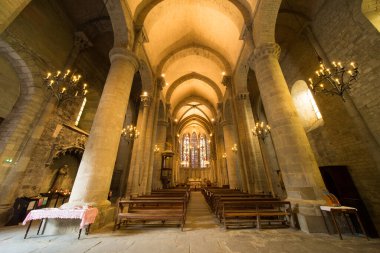 Carcassonne Ortaçağ Şehir Basilikası 'nın İç Görünümü - Fransa' daki Basilique Saint Nazaire