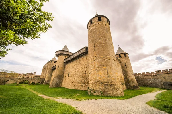 Carcassonne Medieval Citadel Cite Mediveale Comtal Castle — 스톡 사진