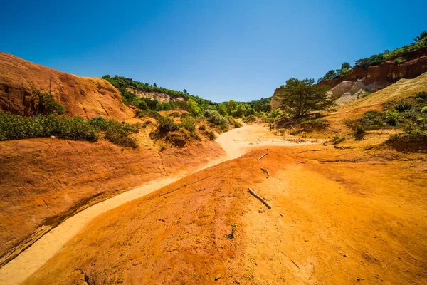 Vue Des Ocres Colorés Colorado Provençal Français Rustrel France — Photo