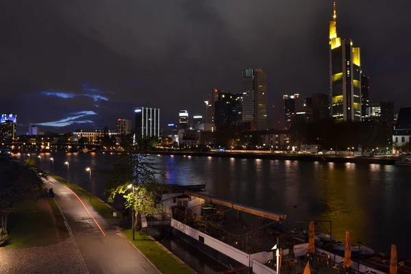 Gece Frankfurt Stok Fotoğraf