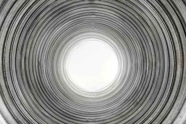 Flexible Corrugated Aluminum Tube Seen Resistant High Temperatures Isolated White — Stock Photo, Image