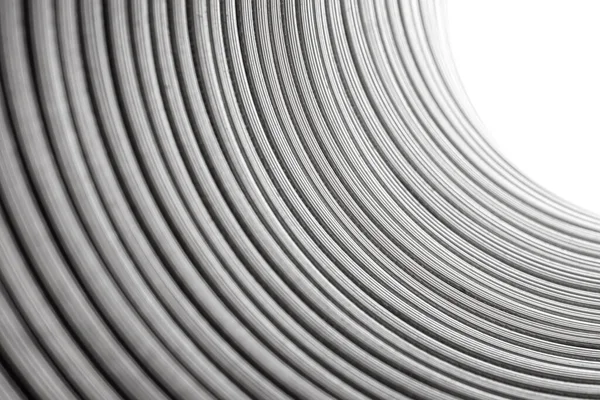 Çeriden Görülen Esnek Kıvrımlı Alüminyum Tüp Yüksek Sıcaklıklara Dayanıklı Beyaz — Stok fotoğraf