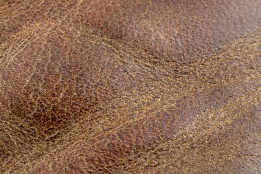 Makro arka plan pürüzsüz kahverengi doğal deriden yapılmıştır..