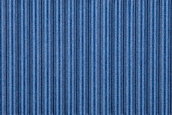 Background Made Blue Corrugated Cardboard Vertical Stripes View — Stock Photo, Image