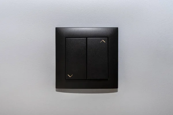 Quadro Preto Botão Interruptor Obturador Rolo Para Cima Para Baixo — Fotografia de Stock