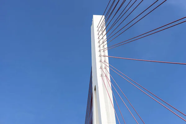 Eine Große Schrägseilbrücke Auf Der Deutschen Autobahn Über Den Rhein — Stockfoto