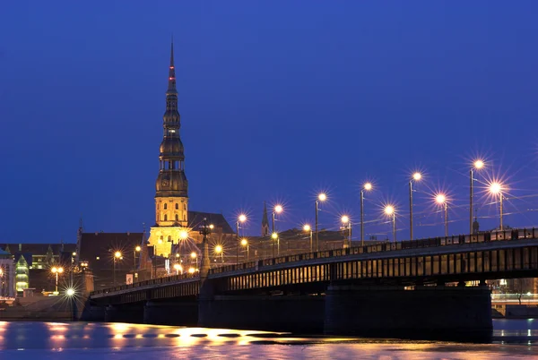 Riga at Night — Stock Photo, Image