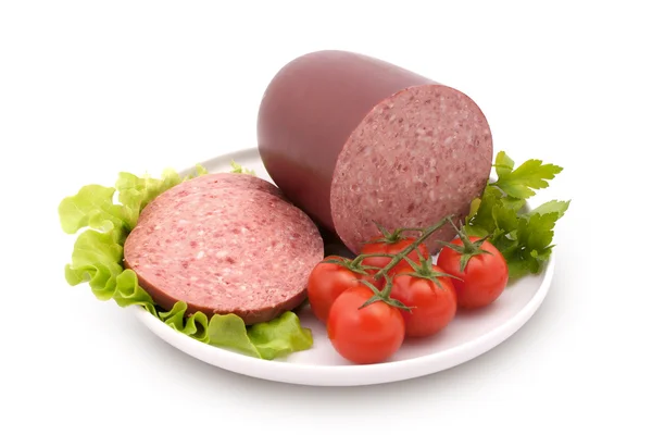 sosis beyaz arkaplanda izole