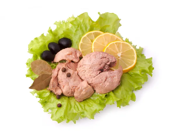 konserve morina karaciğer ile kompozisyon