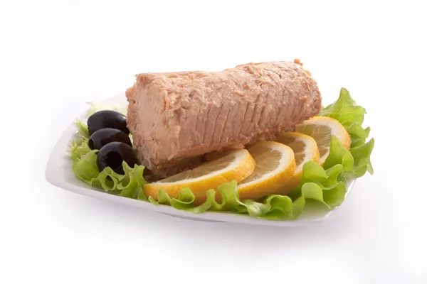 konserve Pembe somon steak ile kompozisyon