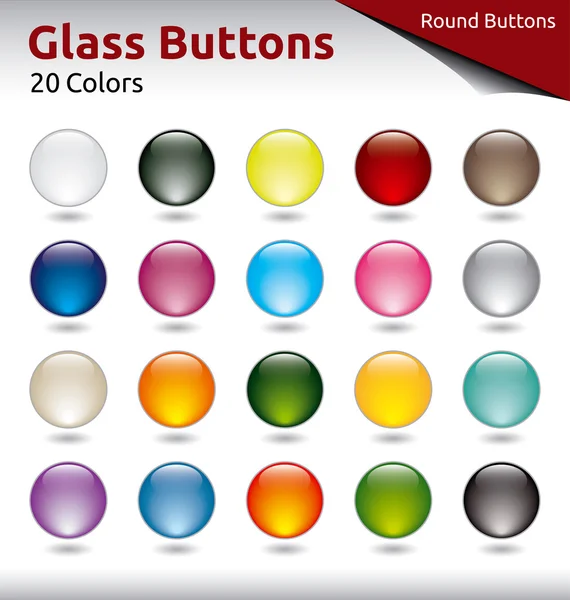 Glass Buttons — Stock Vector