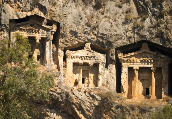 Likijsky gravar på floden daljan, Turkiet — Stockfoto